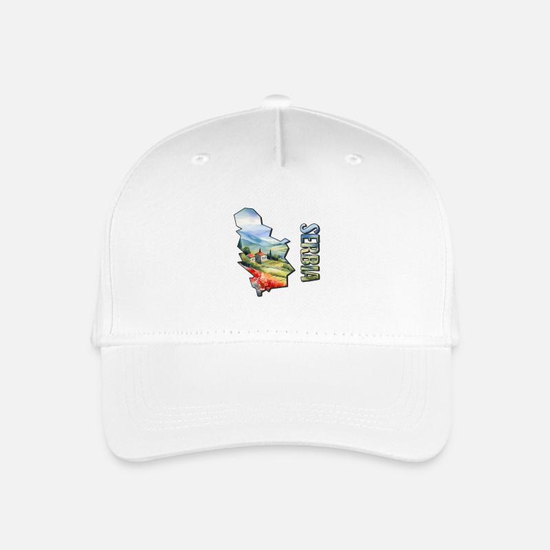 Carte à l’aquarelle Serbie - Casquette de baseball bio Enfant - blanc