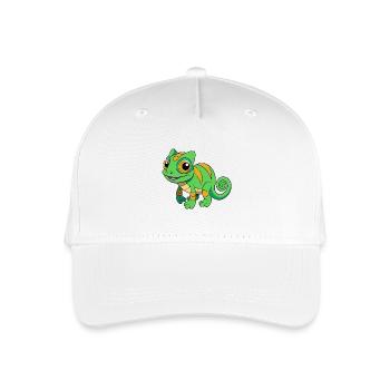 Caméléon Mascotte mignonne Personnage de dessin animé Kawaii - Casquette de baseball bio Enfant - blanc - Devant