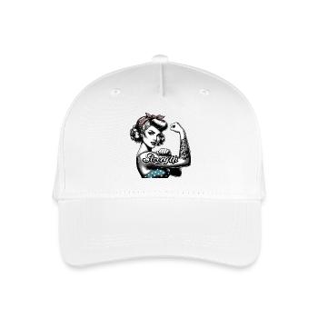 Stärke starke Frau Rockabilly Geschenk - Kinder Bio Basecap - Weiß - Vorne