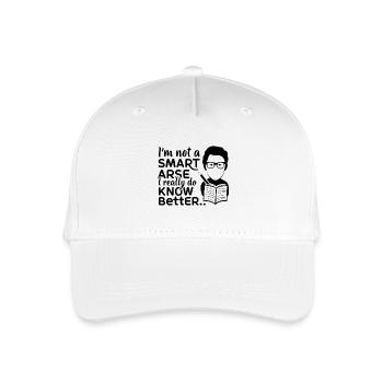 I'm not a smartass, I really know better - Organic Kids’ Baseball Cap - white - Front