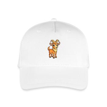 Steinbock Niedliche Zeichentrickfigur Kawaii Clipart - Kinder Bio Basecap - Weiß - Vorne