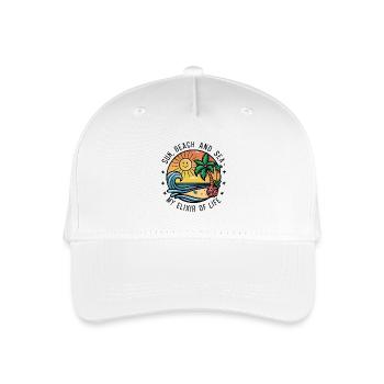 Sun, beach and sea - my elixir of life - Organic Kids’ Baseball Cap - white - Front