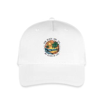Sun, beach and sea - my elixir of life - Organic Kids’ Baseball Cap - white - Front