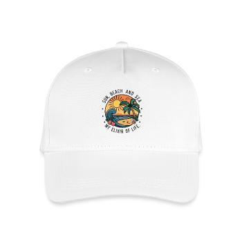 Sun, beach and sea - my elixir of life - Organic Kids’ Baseball Cap - white - Front