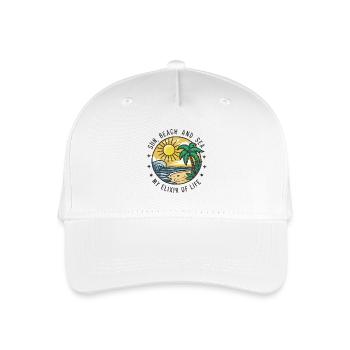 Sun, beach and sea - my elixir of life - Organic Kids’ Baseball Cap - white - Front