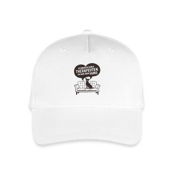 Ich brauche keinen Therapeuten ich habe einen Hund - Kinder Bio Basecap - Weiß - Vorne