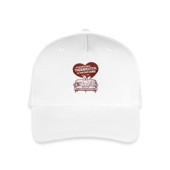 Ich brauche keinen Therapeuten ich habe einen Hund - Kinder Bio Basecap - Weiß - Vorne