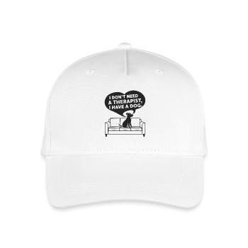 Ich brauche keinen Therapeuten ich habe einen Hund - Kinder Bio Basecap - Weiß - Vorne