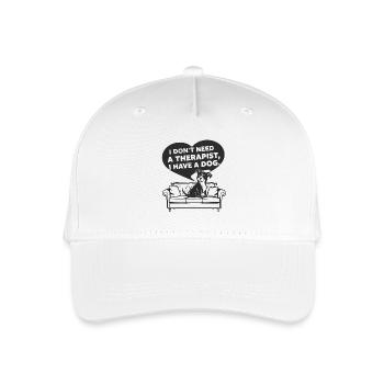 Ich brauche keinen Therapeuten ich habe einen Hund - Kinder Bio Basecap - Weiß - Vorne