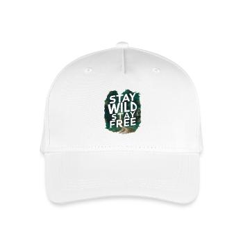 Bleib wild, bleib frei - Kinder Bio Basecap - Weiß - Vorne