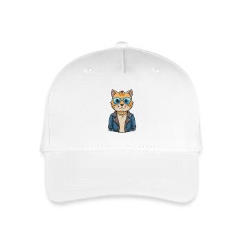 Schottische Falte Kurzhaar Lustige Cartoon Kawaii Jacke - Kinder Bio Basecap - Weiß - Vorne