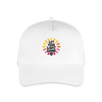 Let Your Light Shine – Glowing Light Bulb - Organic Kids’ Baseball Cap - white - Front