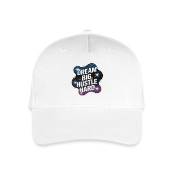 Dream Big, Hustle Hard – Nachthimmel - Kinder Bio Basecap - Weiß - Vorne
