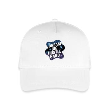 Dream Big, Hustle Hard – Nachthimmel - Kinder Bio Basecap - Weiß - Vorne