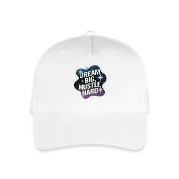 Dream Big, Hustle Hard – Nachthimmel - Kinder Bio Basecap - Weiß - Vorne