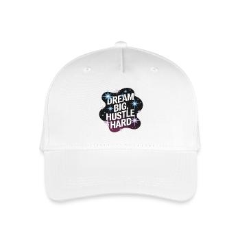 Dream Big, Hustle Hard – Nachthimmel - Kinder Bio Basecap - Weiß - Vorne