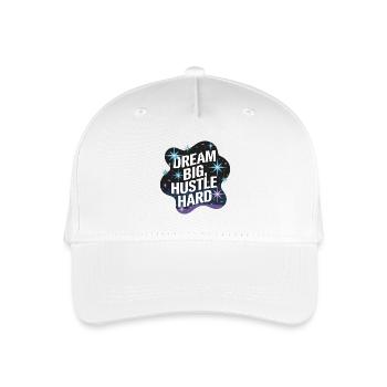 Dream Big, Hustle Hard – Nachthimmel - Kinder Bio Basecap - Weiß - Vorne