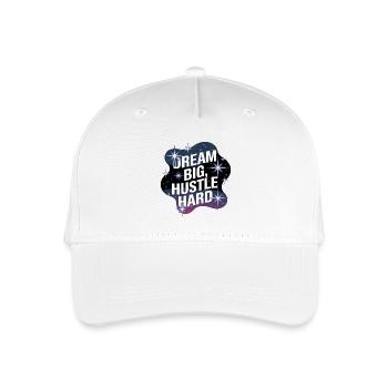 Dream Big, Hustle Hard – Nachthimmel - Kinder Bio Basecap - Weiß - Vorne