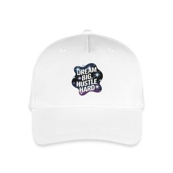 Dream Big, Hustle Hard – Nachthimmel - Kinder Bio Basecap - Weiß - Vorne