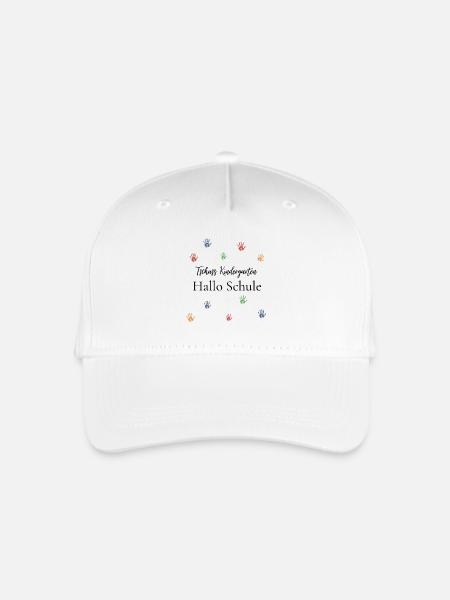 Tschüss Kindergarten Hallo Schule - Kinder Bio Basecap - Weiß