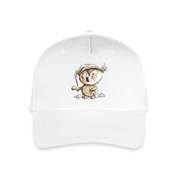 Kleine Nachteule Eule - Kinder Bio Basecap - Weiß - Vorne
