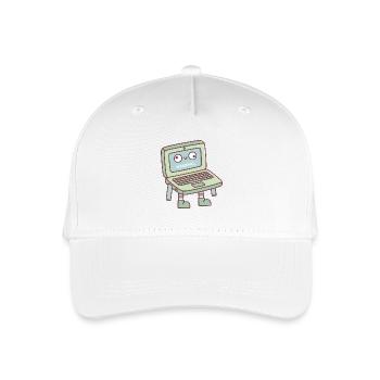 Lustiger Derpy Laptop Lädt Sein Gehirn - Kinder Bio Basecap - Weiß - Vorne