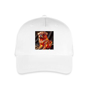 Farbexplosiver Bulldog Skulptur - Kinder Bio Basecap - Weiß - Vorne