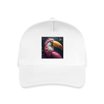 Pink toucan bird art digital fantasy baroque - Organic Kids’ Baseball Cap - white - Front