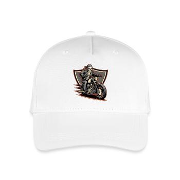 Fearless biker on a gloomy ride - Organic Kids’ Baseball Cap - white - Front