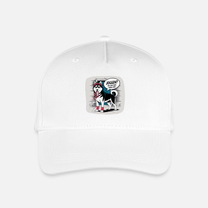 Husky Joggen? Ich zieh Dich mit Hundeliebe - Kinder Bio Basecap - Weiß
