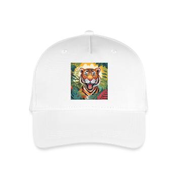 Lebendiger Dschungeltiger Illustration - Kinder Bio Basecap - Weiß - Vorne