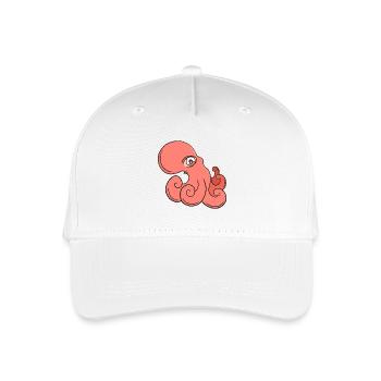 Oktopus Hervortretende Augen Fantastisches Meerestier - Kinder Bio Basecap - Weiß - Vorne