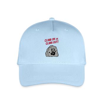 Climb On or Climb Out - Kinder Bio Basecap - Hellblau - Vorne