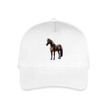 Pferd Braun - Kinder Bio Basecap - Weiß - Vorne