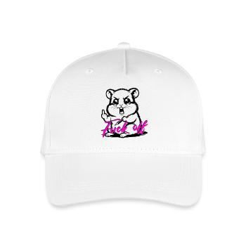 Funny Hamster *Fuck off* - Kinder Bio Basecap - Weiß - Vorne