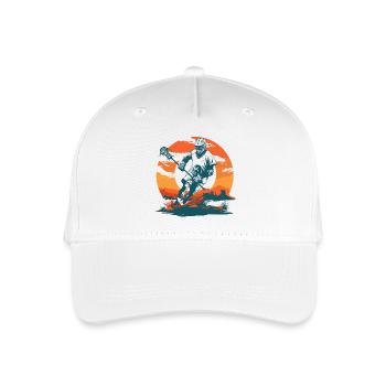 Lacrosse Spieler Grafik - Kinder Bio Basecap - Weiß - Vorne