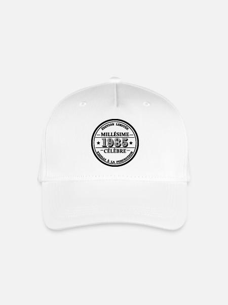 Millésime célèbre 1985 - Birthday French - Organic Kids’ Baseball Cap - white