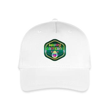 HAPPY EASTERN EGGS PLAYING GOLF - Organic Kids’ Baseball Cap - white - Front