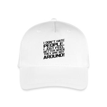 I dont hate people - Kinder Bio Basecap - Weiß - Vorne