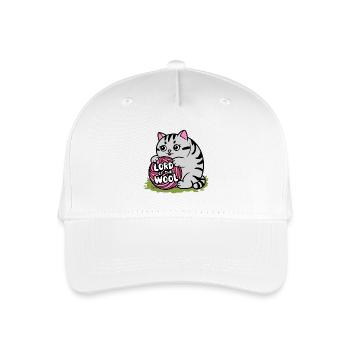Eine kleine Katze mit Wollknäuel - Kinder Bio Basecap - Weiß - Vorne
