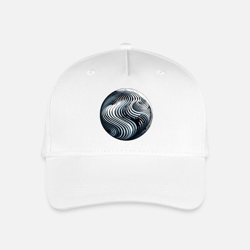 Geometric Waves – Abstract Wave Pattern - Organic Kids’ Baseball Cap - white