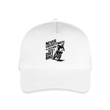 NEVER UNDERESTIMATE AN OLD MAN WITH A DIRT BIKE - Kinder Bio Basecap - Weiß - Vorne