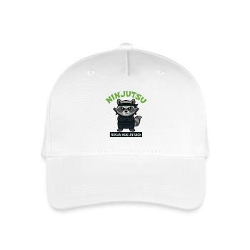 Waschbär Ninja Umarmungsangriff - Kinder Bio Basecap - Weiß - Vorne