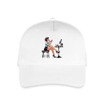 Frau Rockabilly Schminke schminken Retro Geschenk - Kinder Bio Basecap - Weiß - Vorne