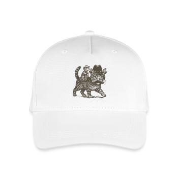 Chapeau Chat Cowboy Souris Tendance Western 2025 - Casquette de baseball bio Enfant - blanc - Devant
