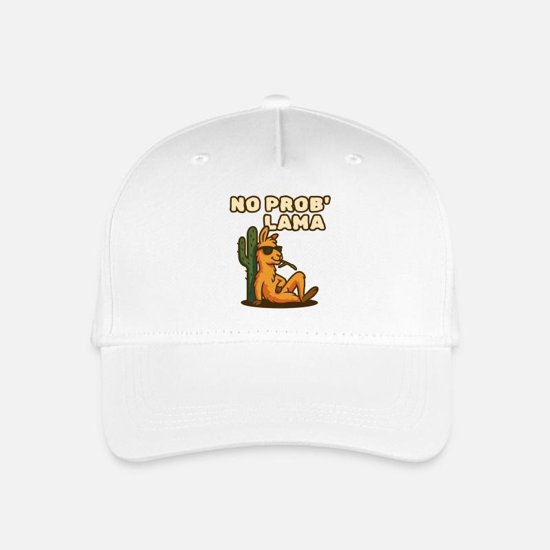 No Prob' Lama - Kinder Bio Basecap - Weiß