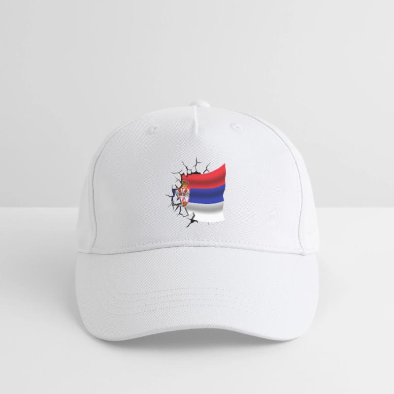 Drapeau de la Serbie - Serbe - Drapeau Broken Design Casquette de baseball bio Enfant