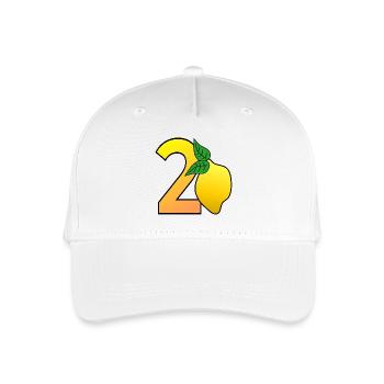 Zahl Zwanzig - Zitrone - 20 - Kinder Bio Basecap - Weiß - Vorne
