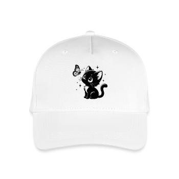 Chat avec papillon - Casquette de baseball bio Enfant - blanc - Devant