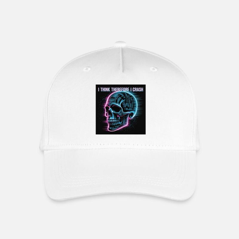 Cyberpunk Neon Totenschädel - Kinder Bio Basecap - Weiß